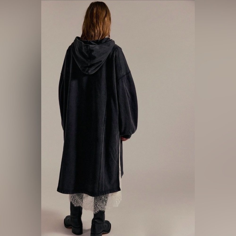 We The Free Maxi Hoodie In Washed Black Size Small